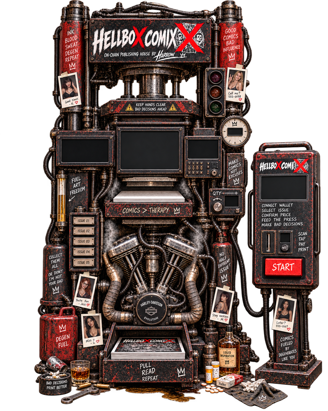 Harrow's Hellbox publishing press, with control tower